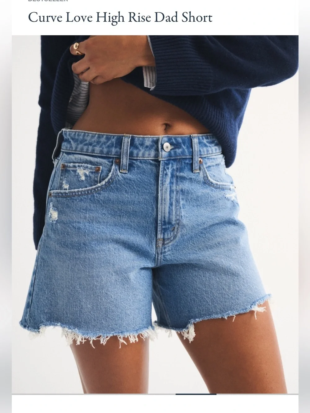 Curve love high rise dad shorts Abercrombie 27 - Picture 2 of 10